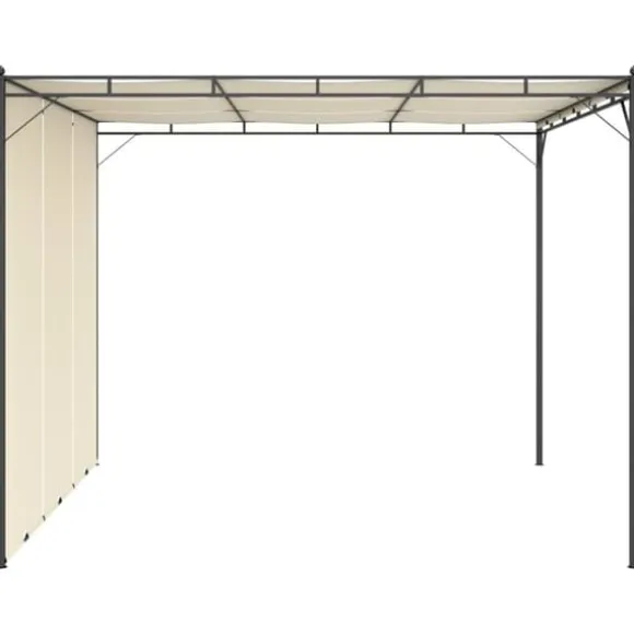 3x3m Havepavillon med gardin - Holdbar stålkonstruktion | Farve: Creme | Størrelse: 3x3x2,25 m