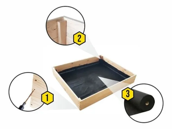 120x120x18 cm Bæredygtig Firkantet Havebed med Bunddug til Selvforsynende Liv