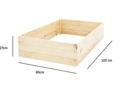 120x80x27 cm Fyrretræs Højbed med Bunddug til Alsidig Havebrug