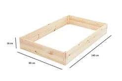140x120x18 cm Fyrretræs Højbed til Bybalkoner & Terrasser