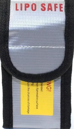 Yunique - Sikkerhedsetui til lipobatterier, 1 pc, flammehæmmende og anti-eksplosionsmateriale, dimensioner 64X50x95 mm - Beskyttelsesetui til RC